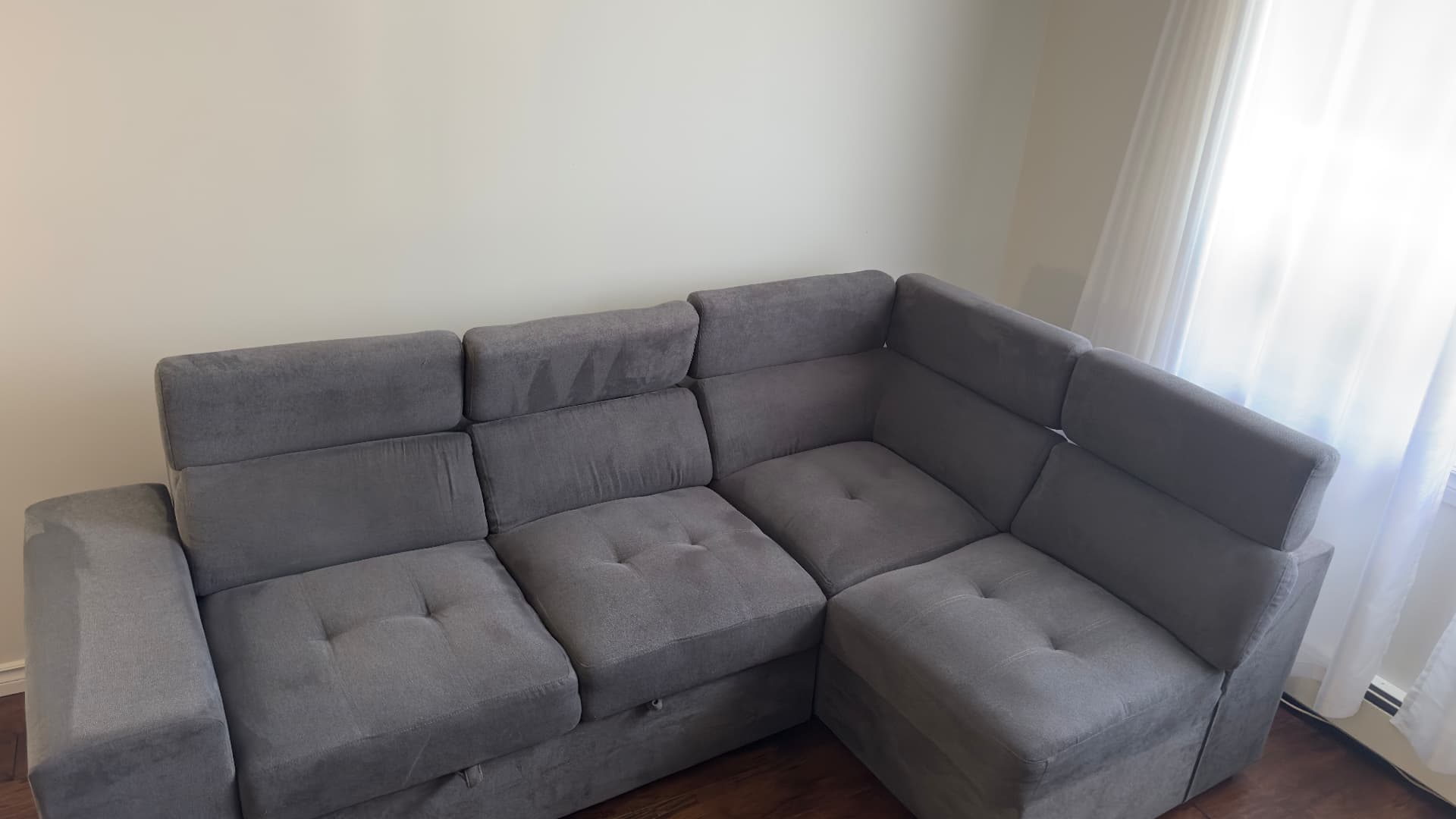 Sofa transformation after cleaning